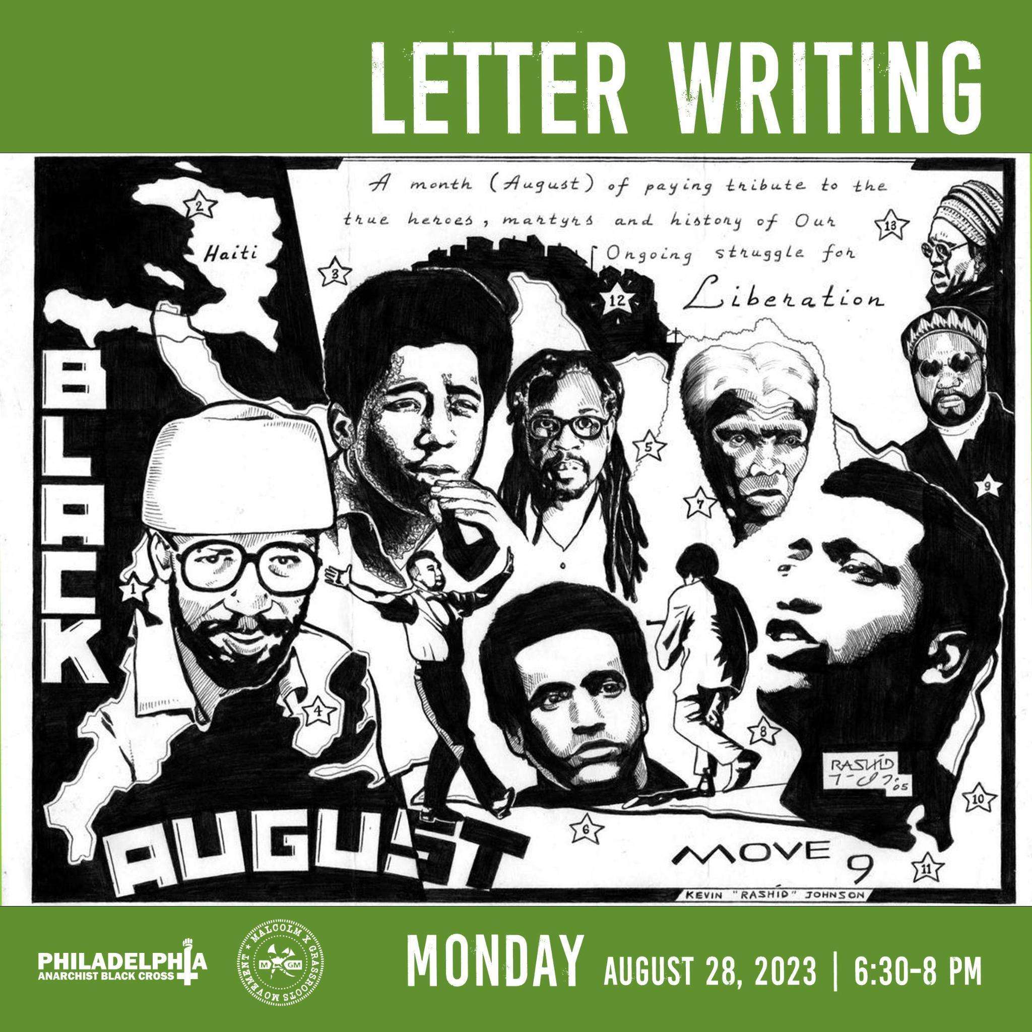 Monday August 28th: Black August Letter-writing